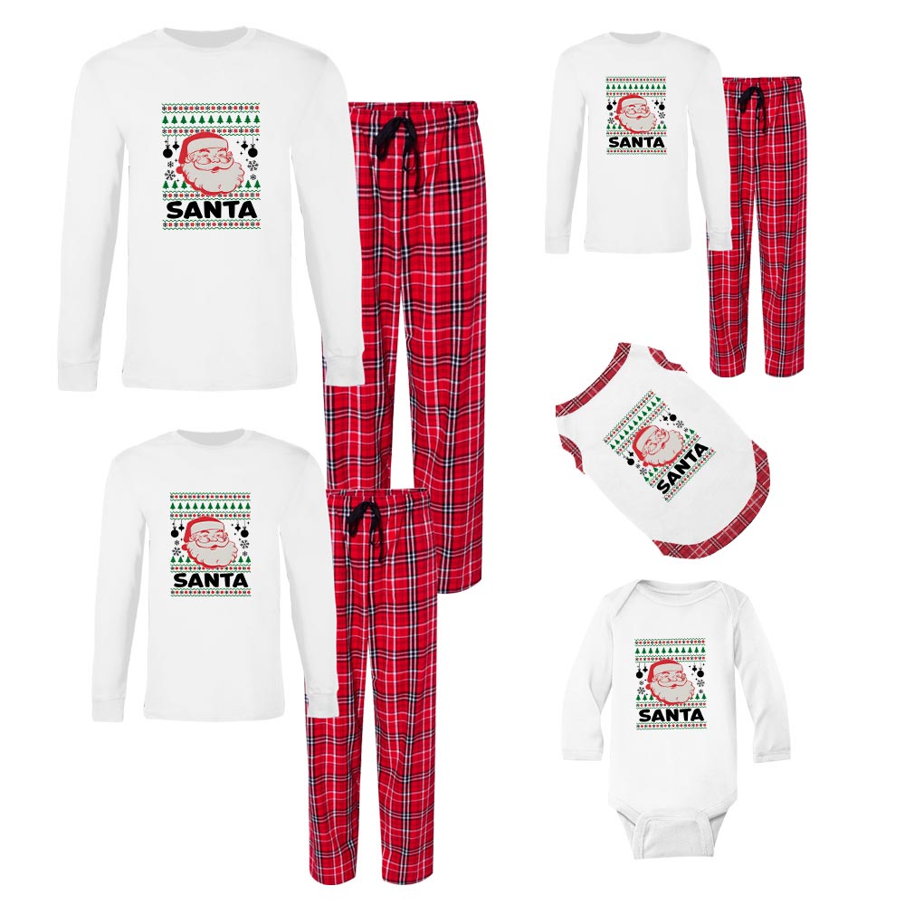 Vintage Santa Claus Family Christmas Pajamas Cotton
