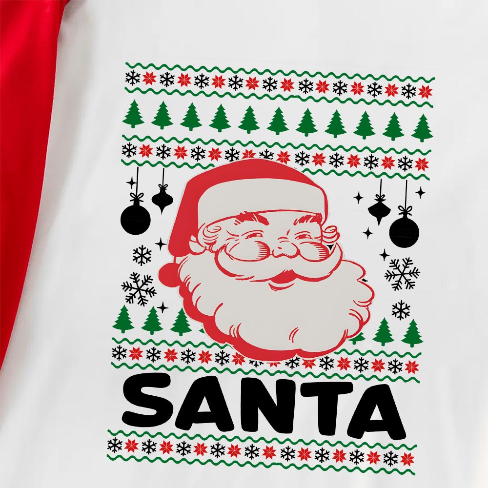 Vintage Santa Christmas Pajamas For Family Short Sleeves