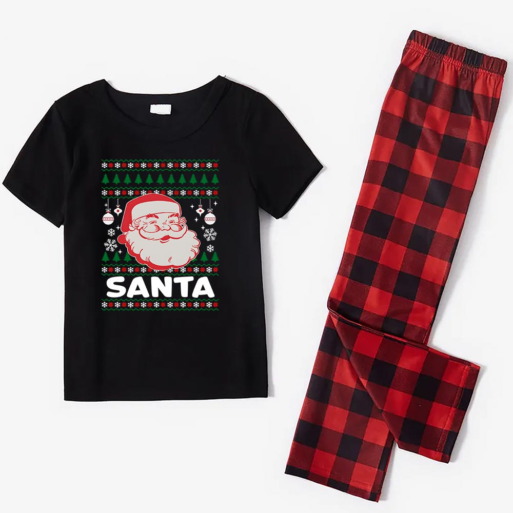Vintage Santa Christmas Pajamas For Family Short Sleeves