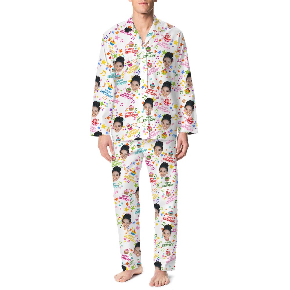 Custom Happy Birthday Pajamas With Face On Them Custom Happy Birthday Pajamas With Face On Them