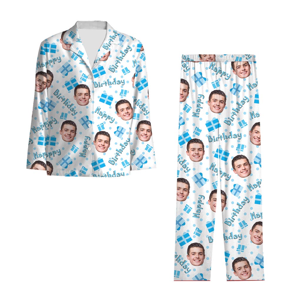 Happy Birthday Theme Family Pajamas With Custom Face