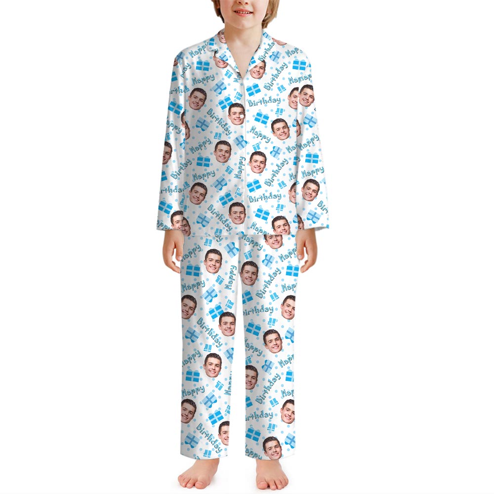 Happy Birthday Theme Family Pajamas With Custom Face
