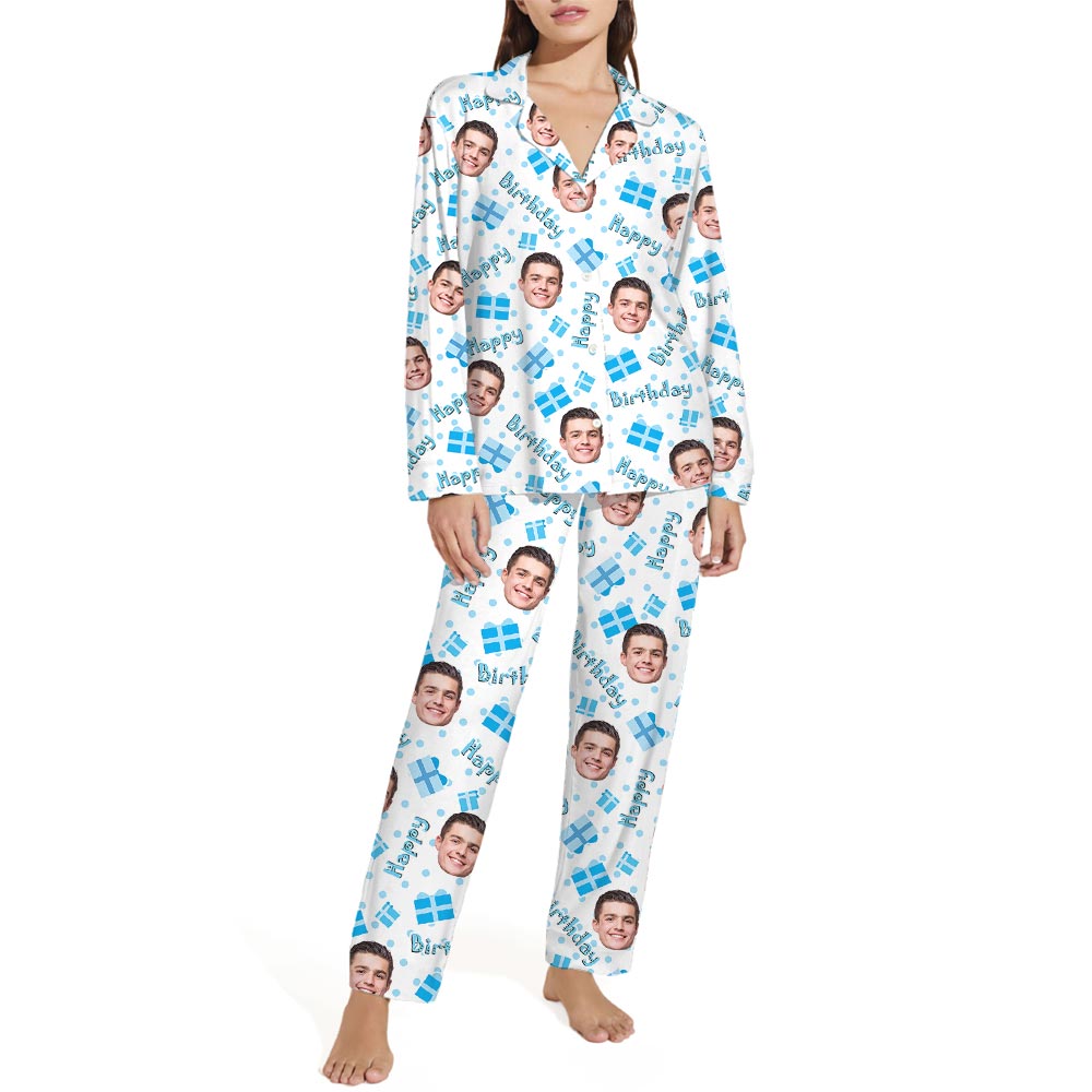 Happy Birthday Theme Family Pajamas With Custom Face