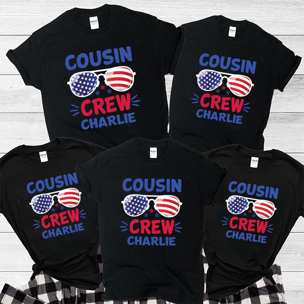 Personalized Name Cousin Crew Shirt For Independence Day Personalized Name Cousin Crew Shirt For Independence Day