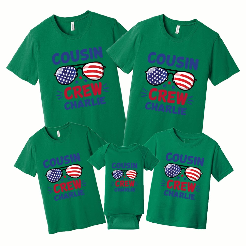 Personalized Name Cousin Crew Shirt For Independence Day Personalized Name Cousin Crew Shirt For Independence Day