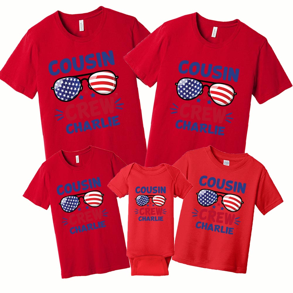 Personalized Name Cousin Crew Shirt For Independence Day Personalized Name Cousin Crew Shirt For Independence Day