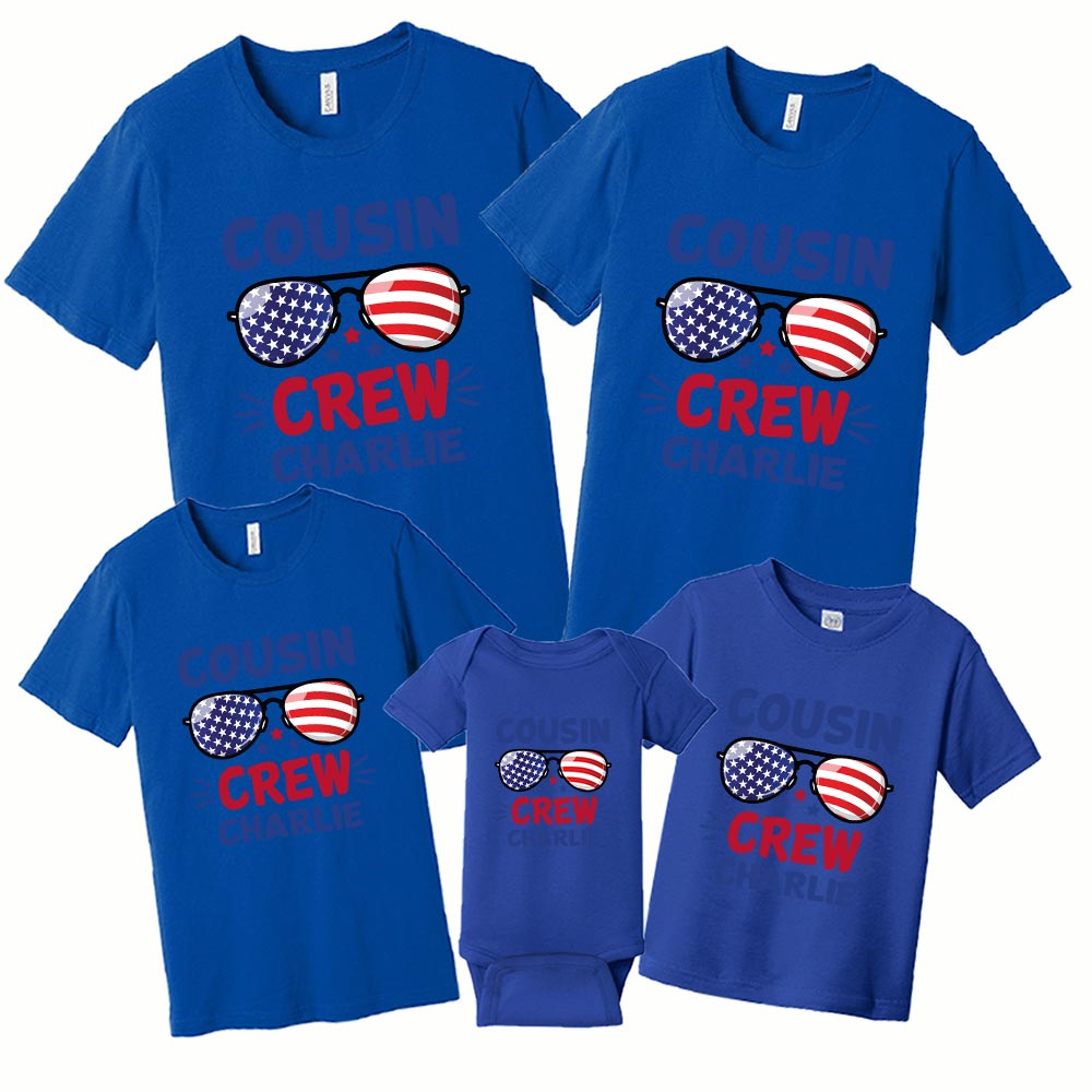 Personalized Name Cousin Crew Shirt For Independence Day Personalized Name Cousin Crew Shirt For Independence Day
