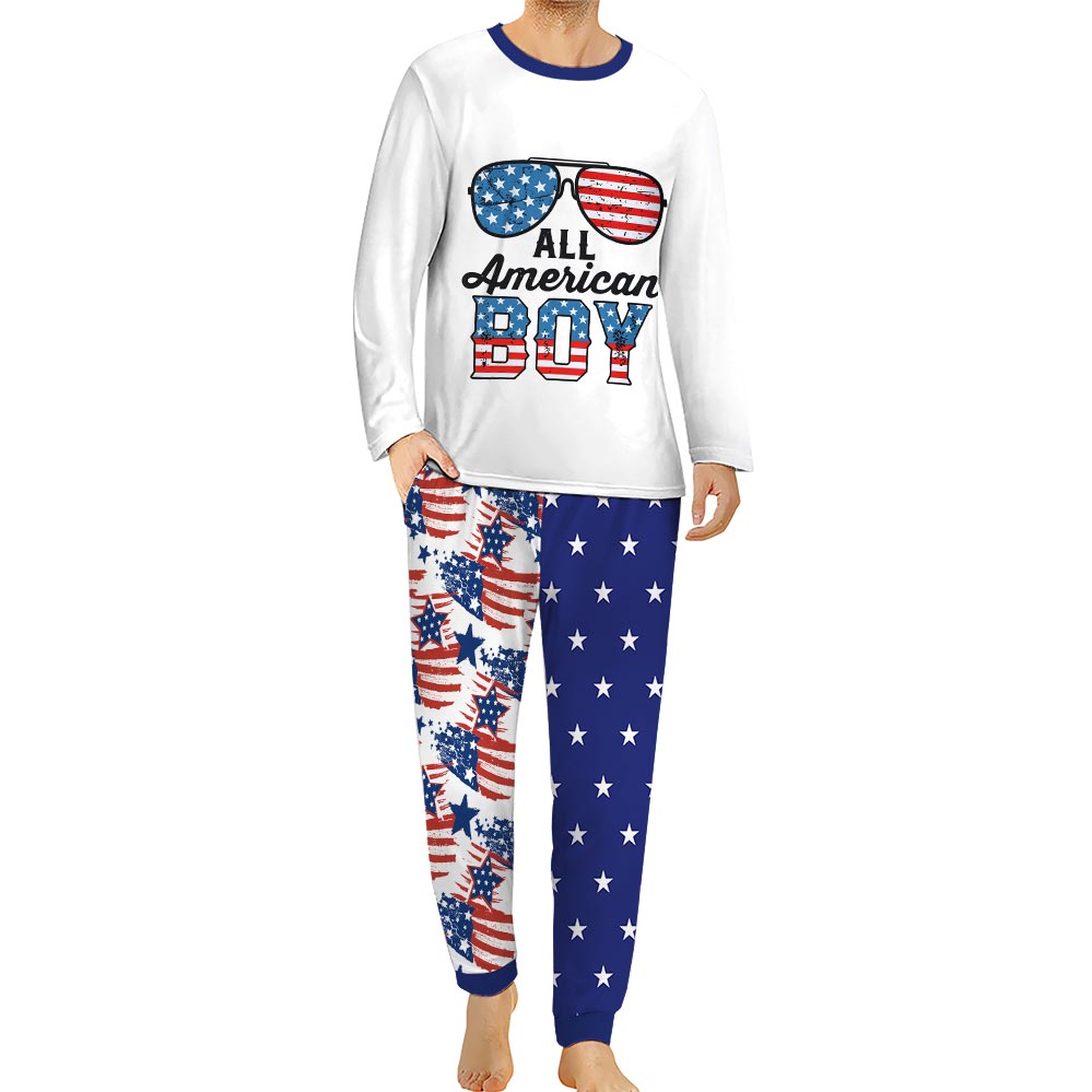 All American Boy Matching Pajamas For Independence Day All American Boy Matching Pajamas For Independence Day