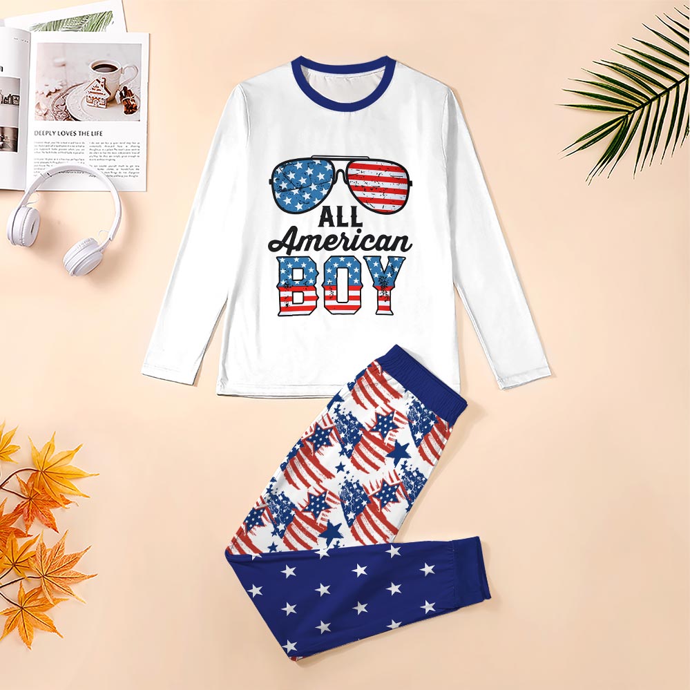 All American Boy Matching Pajamas For Independence Day All American Boy Matching Pajamas For Independence Day