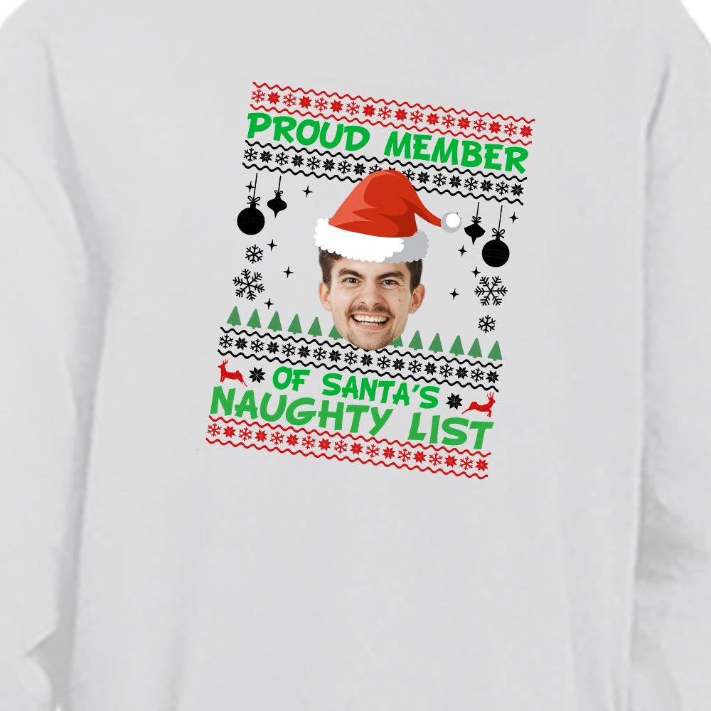 Personalized Photo Christmas Pajamas Naughty List Cotton Personalized Photo Christmas Pajamas Naughty List Cotton