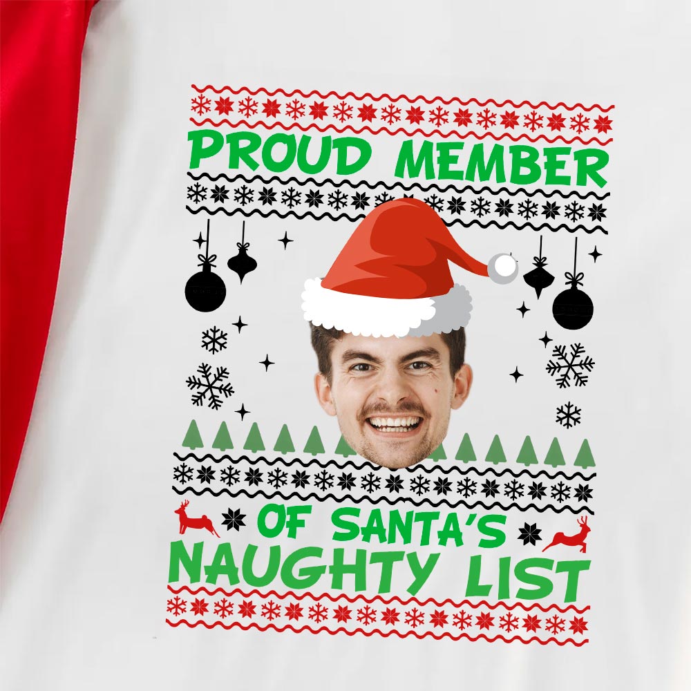 Custom Face Christmas Pajamas Naughty List Short Sleeves Custom Face Christmas Pajamas Naughty List Short Sleeves