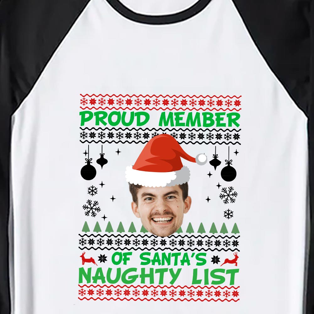 Funny Naughty List Personalized Christmas Pajamas With Face Funny Naughty List Personalized Christmas Pajamas With Face