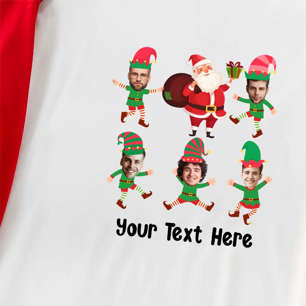 Festive Custom Elf Christmas Pajamas Up to 5 Faces Festive Custom Elf Christmas Pajamas Up to 5 Faces