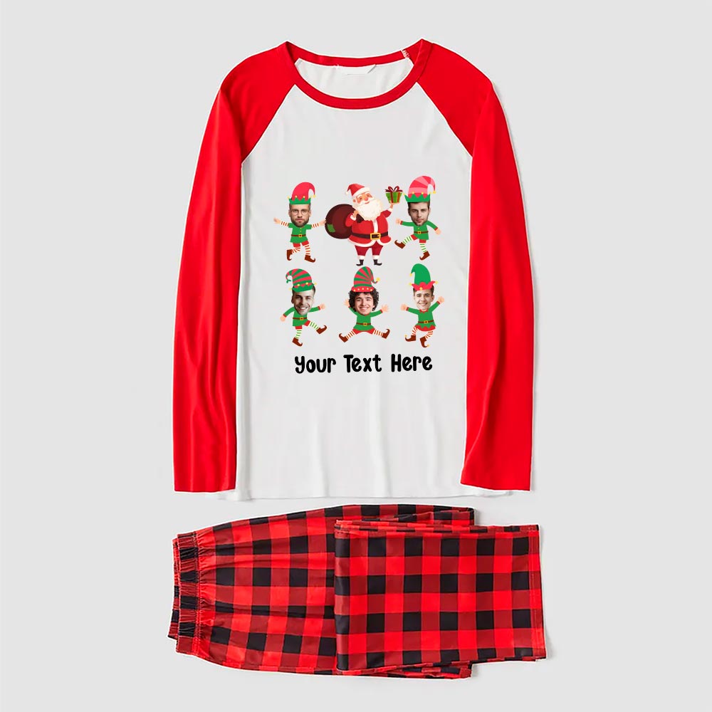 Festive Custom Elf Christmas Pajamas Up to 5 Faces Festive Custom Elf Christmas Pajamas Up to 5 Faces