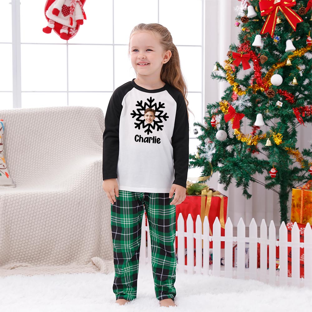 Unique Custom Face Christmas Pajamas Snowflakes Unique Custom Face Christmas Pajamas Snowflakes