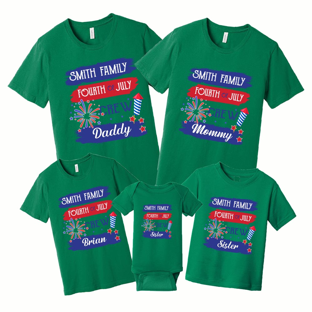Personalized Family Name Matching Fourth Of July Shirt
