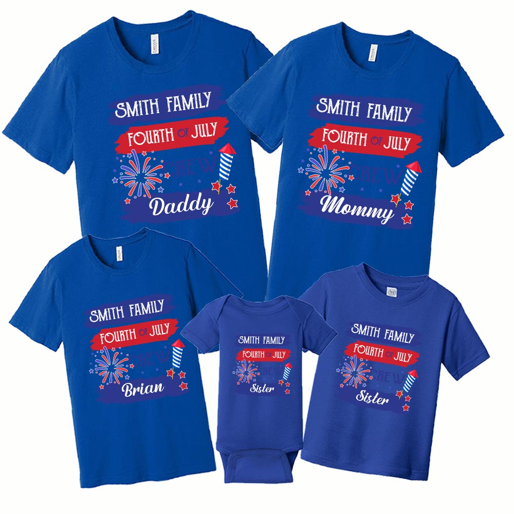 Personalized Family Name Matching Fourth Of July Shirt