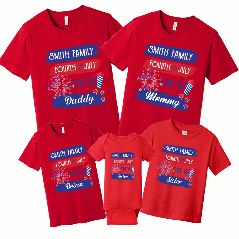 Personalized Family Name Matching Fourth Of July Shirt