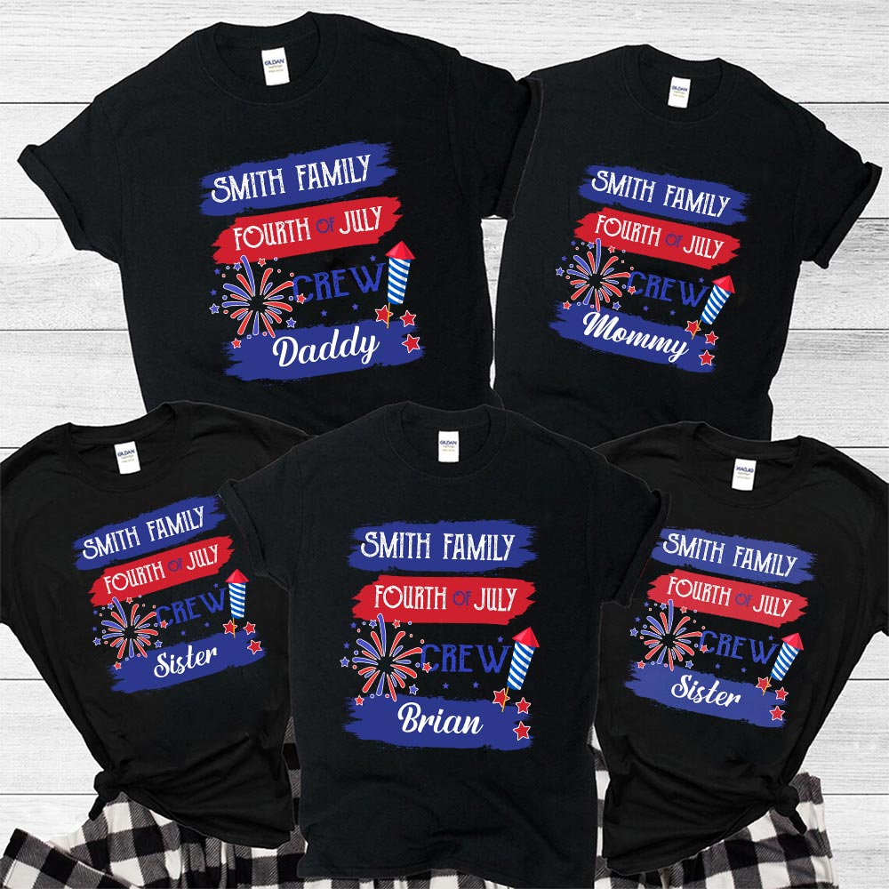 Personalized Family Name Matching Fourth Of July Shirt
