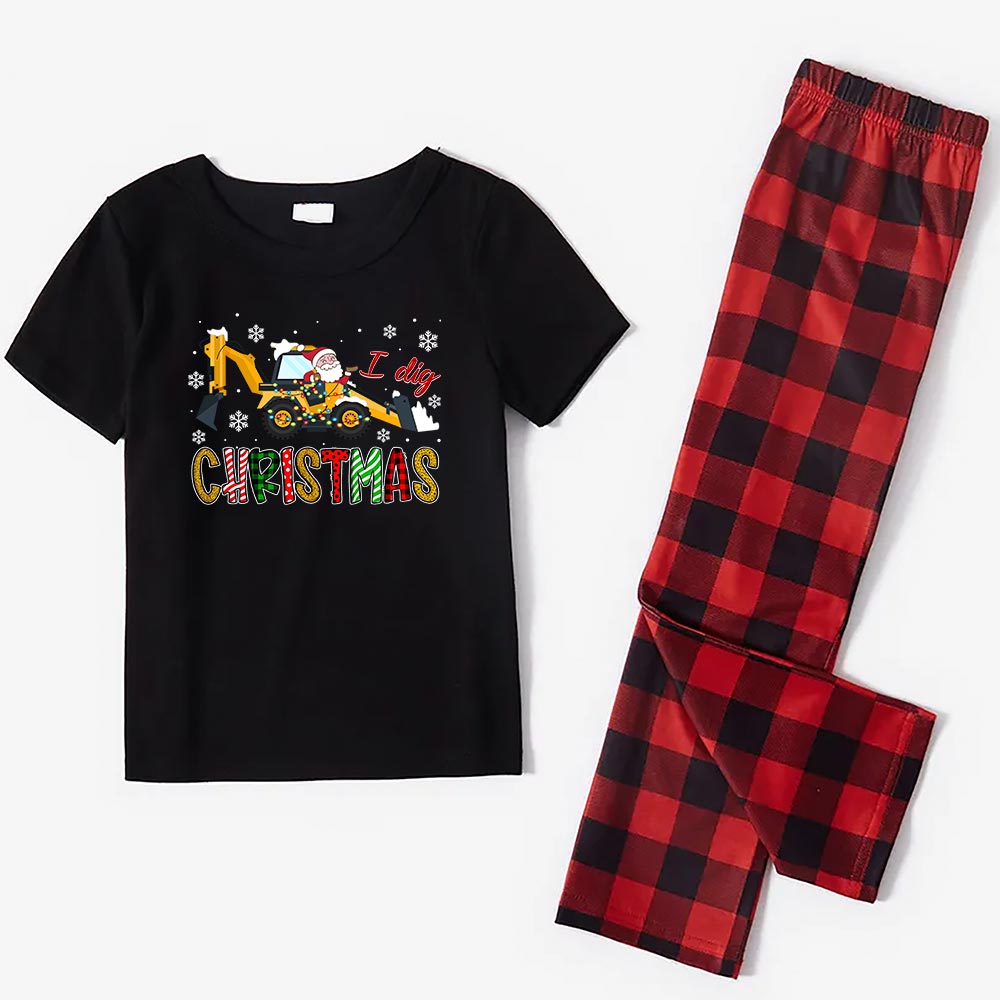 Matching Family Pjs Saying I Dig Christmas Short Sleeves Matching Family Pjs Saying I Dig Christmas Short Sleeves