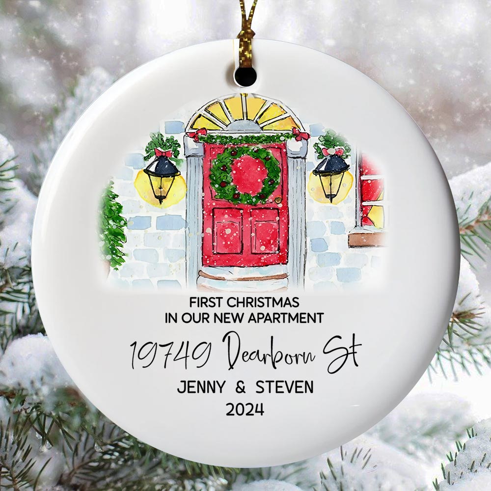 Personalized Our First Apartment Christmas Ornament 2024