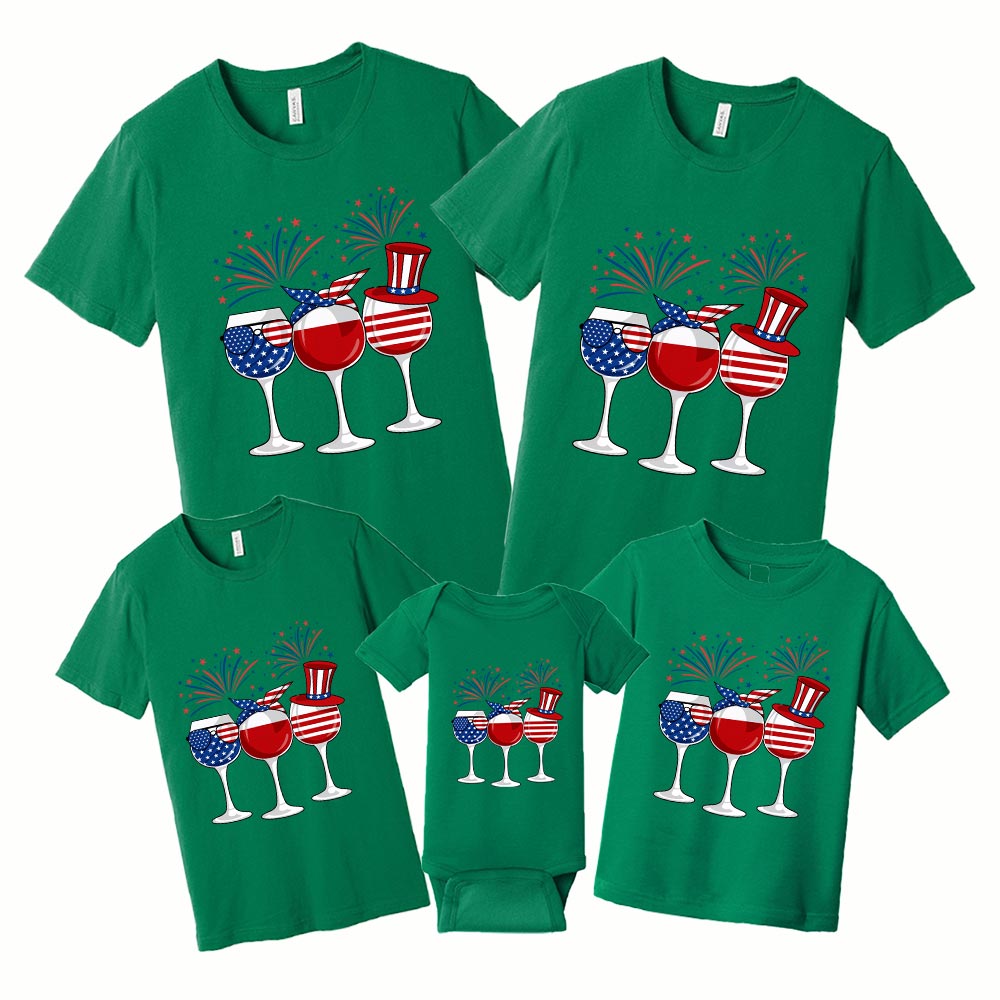 Drinking Wine Matching Fourth of July Shirts Drinking Wine Matching Fourth of July Shirts