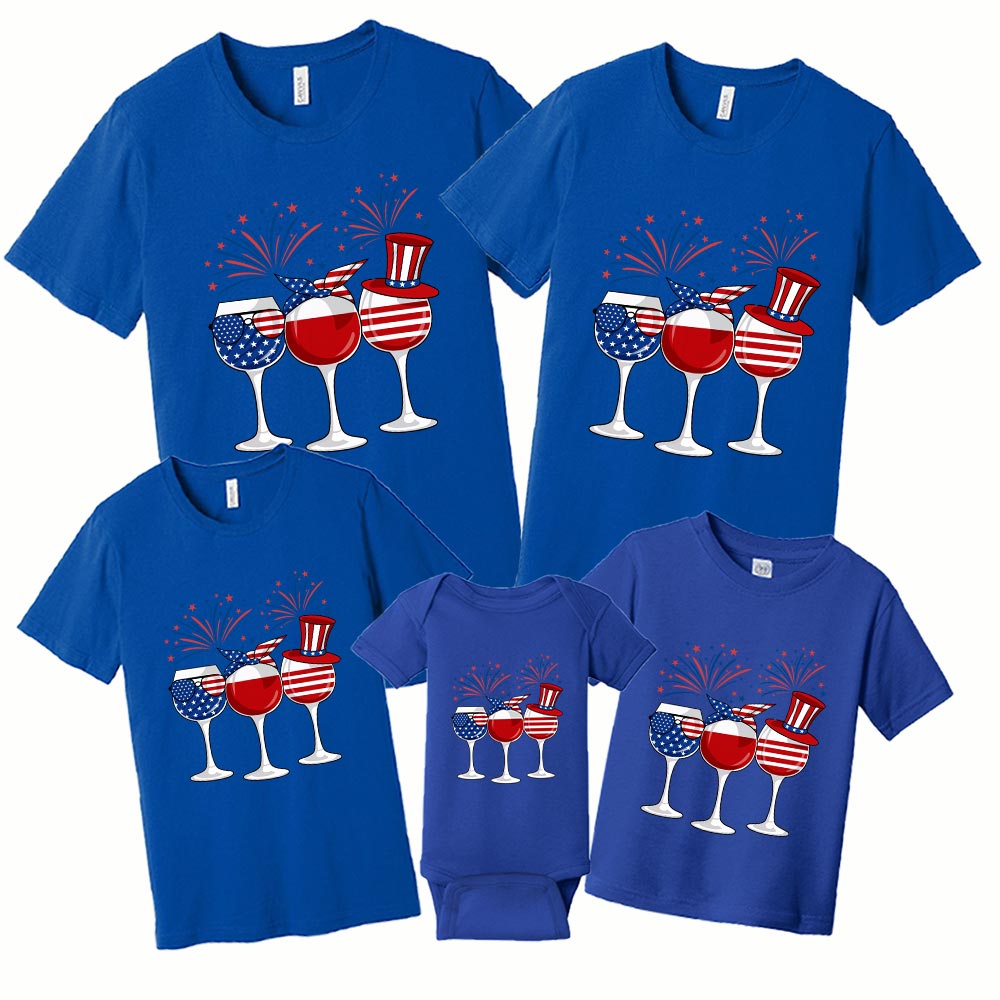 Drinking Wine Matching Fourth of July Shirts Drinking Wine Matching Fourth of July Shirts