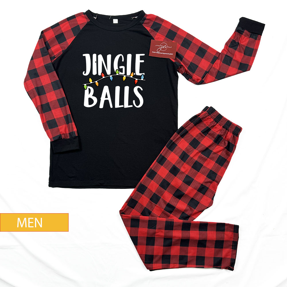 Tinsel Tits Jingle Balls Couple Pajamas Set Christmas