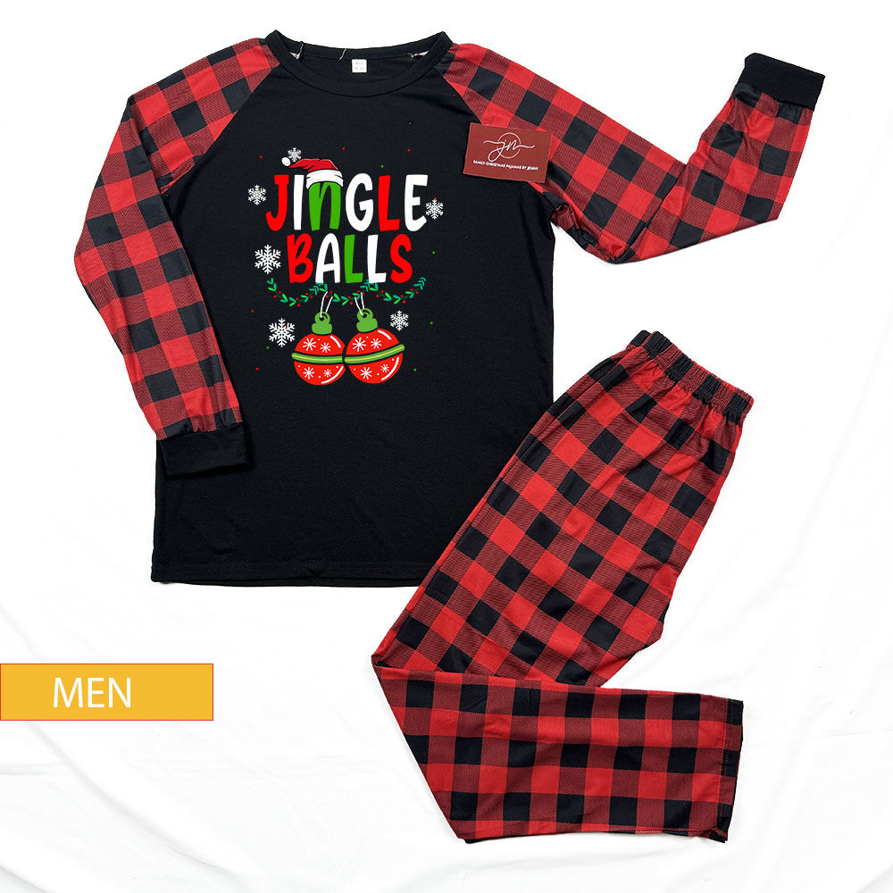 Jingle Balls Tinsel Tits Couples Funny Christmas Pajamas Jingle Balls Tinsel Tits Couples Funny Christmas Pajamas