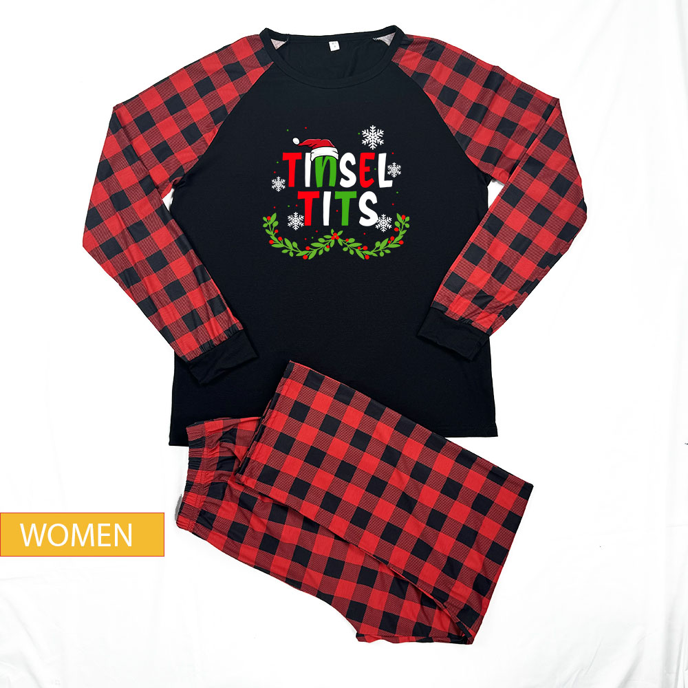 Jingle Balls Tinsel Tits Couples Funny Christmas Pajamas Jingle Balls Tinsel Tits Couples Funny Christmas Pajamas