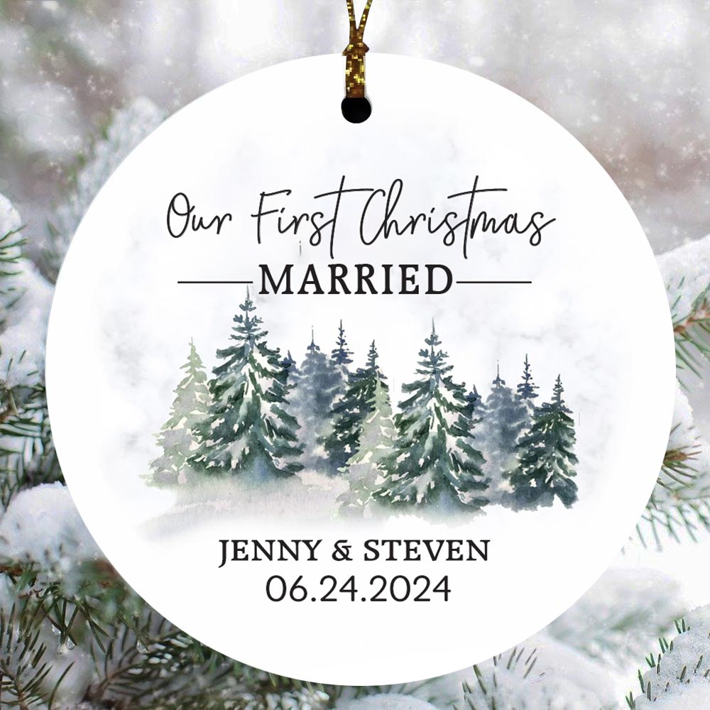 Personalized First Christmas Ornament Married Couple Personalized First Christmas Ornament Married Couple