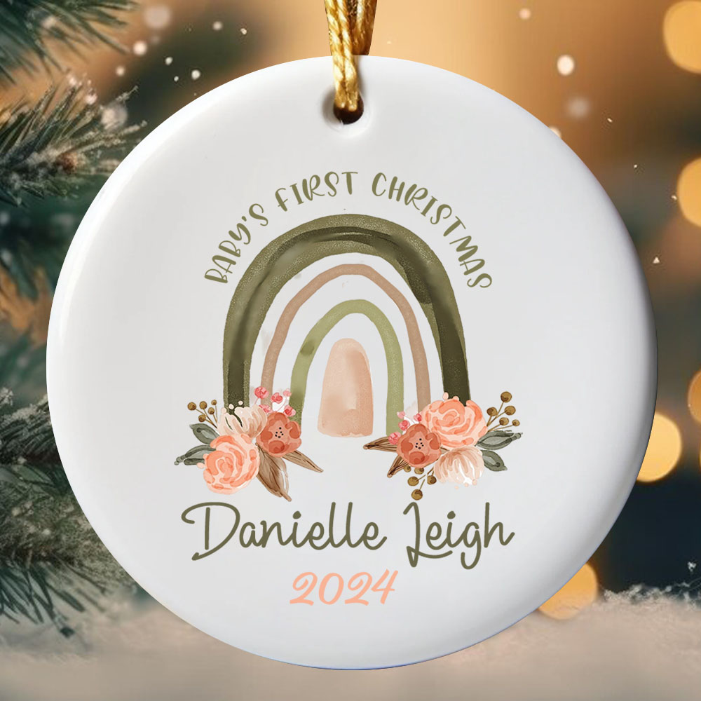 Rainbow Baby's 1st Christmas Ornament 2024 Rainbow Baby's 1st Christmas Ornament 2024