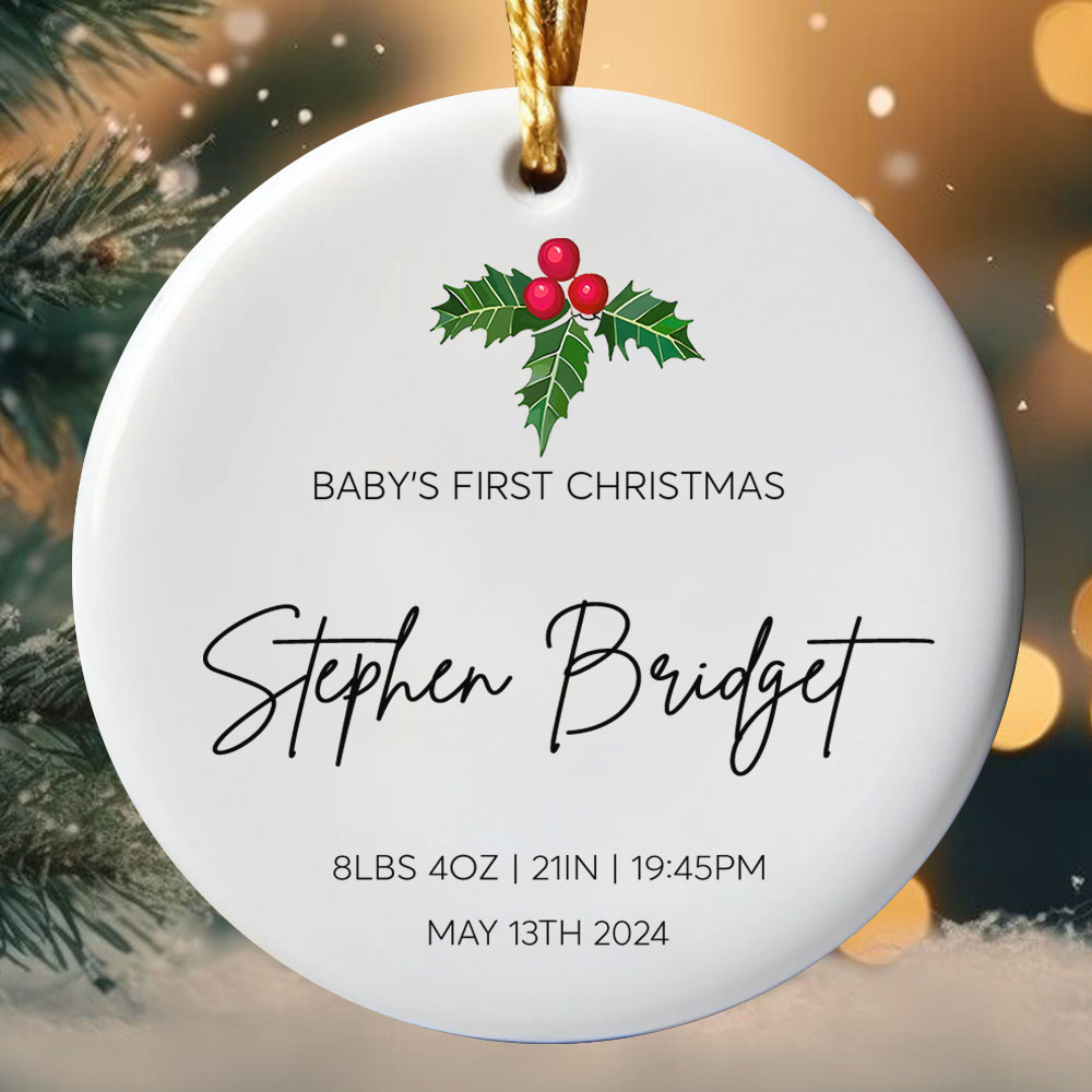 Personalized Baby's First Christmas Ornament 2024 Personalized Baby's First Christmas Ornament 2024