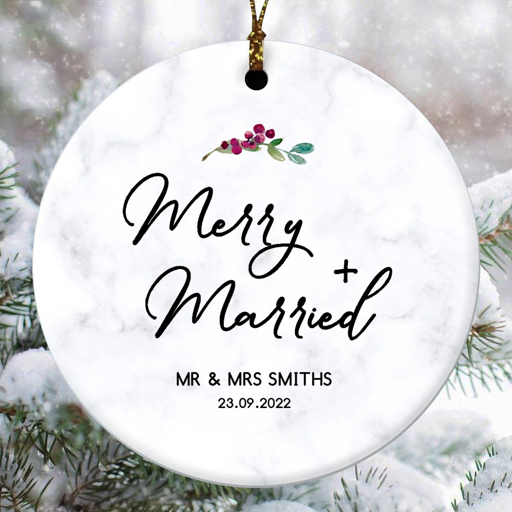 First Married Christmas Ornaments With Personalized Name First Married Christmas Ornaments With Personalized Name