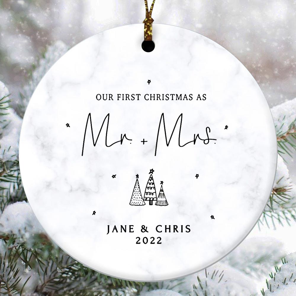 Personalized First Christmas Married Ornament With Name And Year Personalized First Christmas Married Ornament With Name And Year