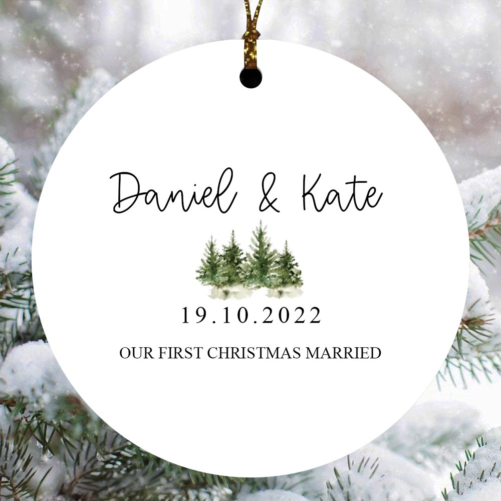 1st Married Christmas Ornament For Your Couple