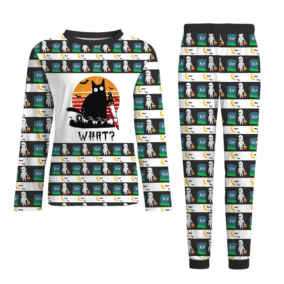Murderous Black Cat Matching Halloween Jammies Murderous Black Cat Matching Halloween Jammies