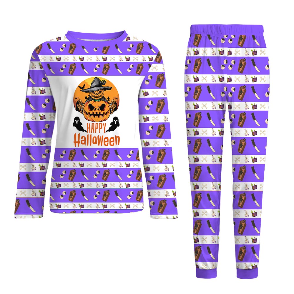 Happy Halloween Pumpkin Dog And Owner Matching Pajamas Happy Halloween Pumpkin Dog And Owner Matching Pajamas