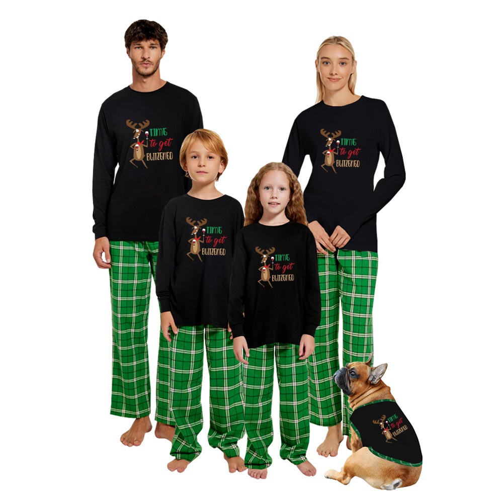 Family Reindeer Christmas Pajamas 100% Cotton