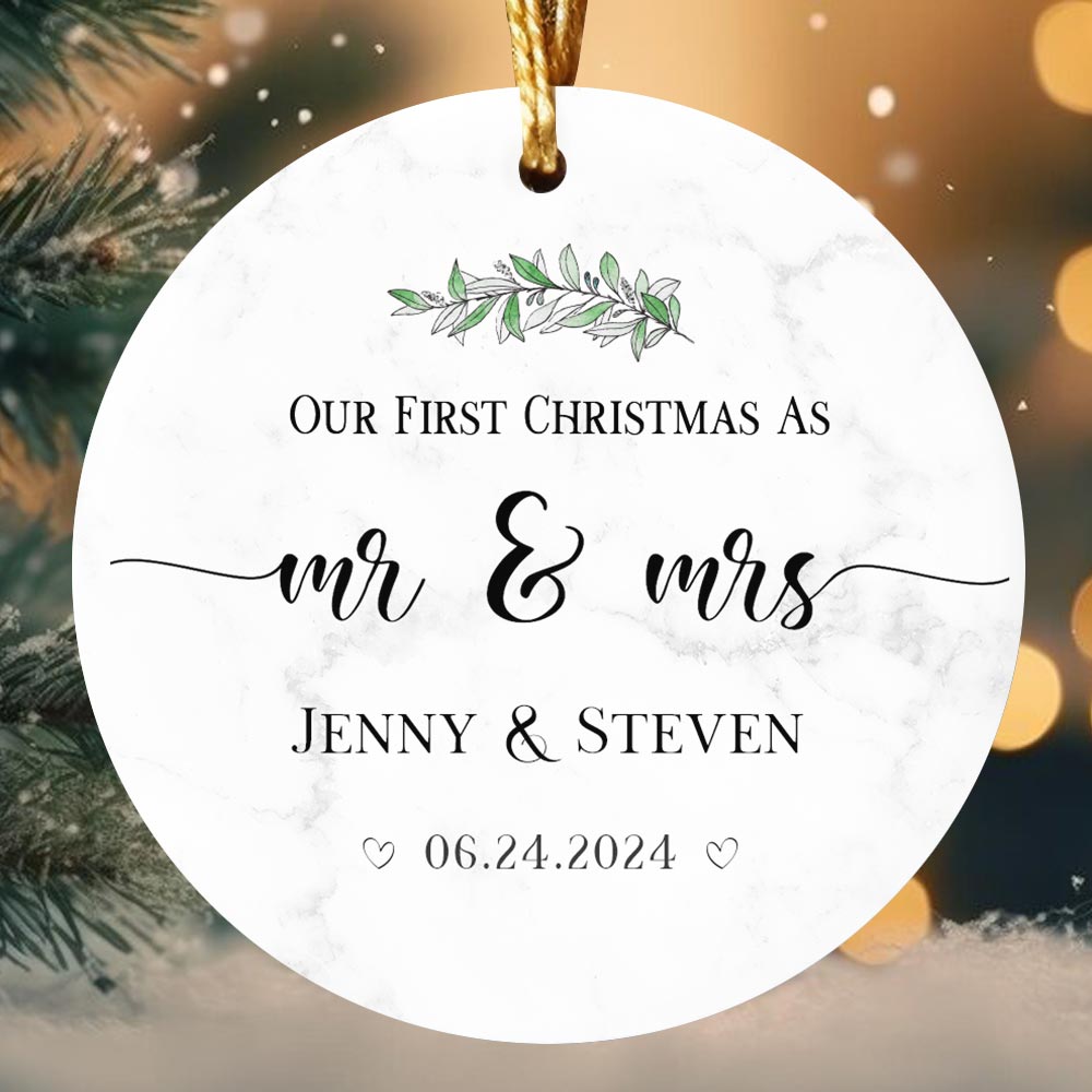 Personalized First Christmas As Mr And Mrs Ornaments Personalized First Christmas As Mr And Mrs Ornaments