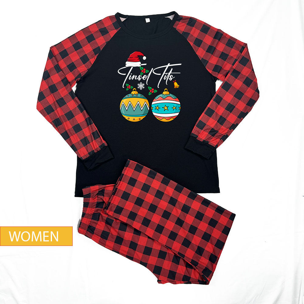 Jingle Balls and Tinsel Tits Couple Matching Pajamas Christmas Jingle Balls and Tinsel Tits Couple Matching Pajamas Christmas