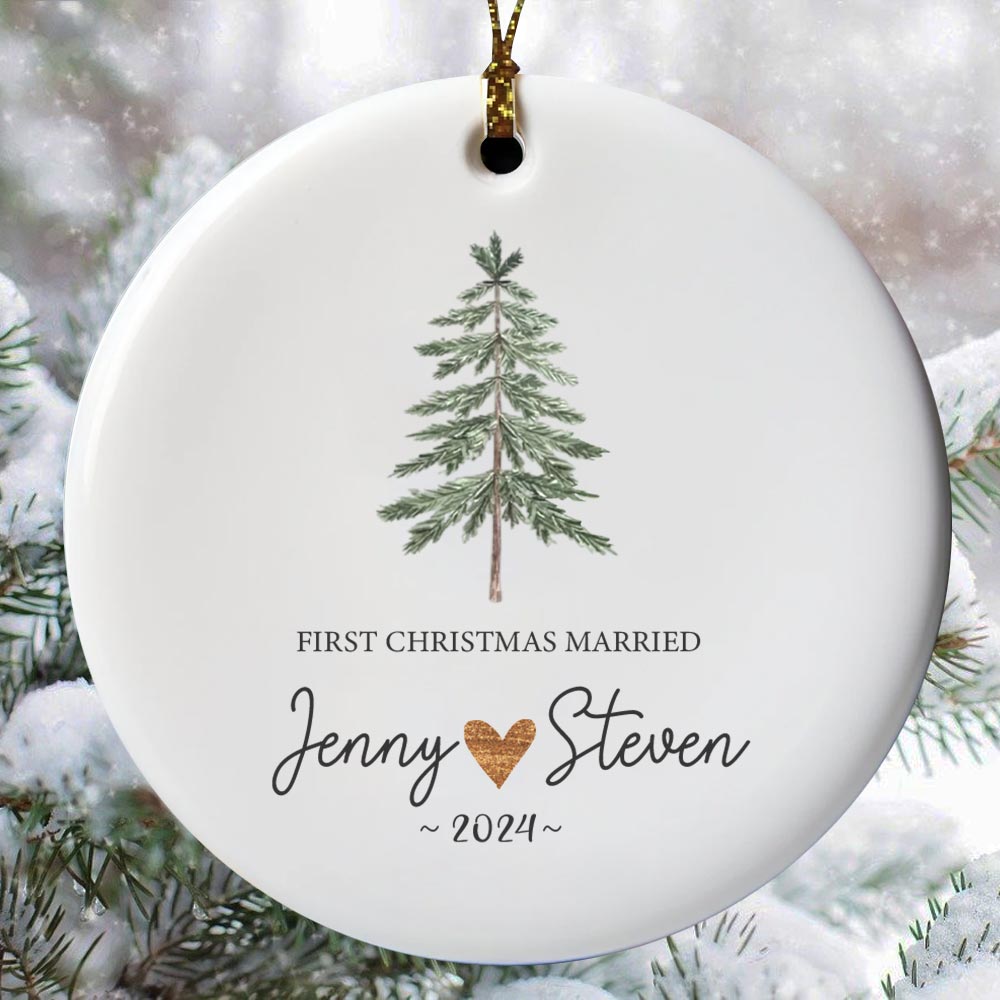 Just Married Christmas Ornament With Personalized Name Just Married Christmas Ornament With Personalized Name