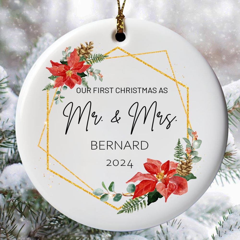Unique First Christmas Married Ornaments With Name Unique First Christmas Married Ornaments With Name