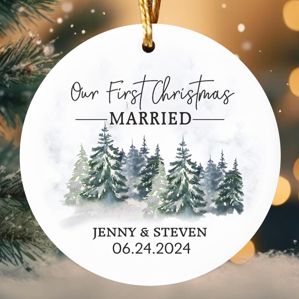 Personalized First Christmas Ornament Married Couple Personalized First Christmas Ornament Married Couple