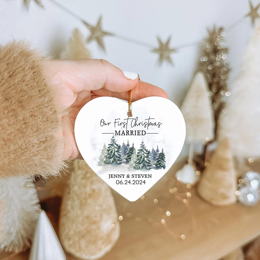 Personalized First Christmas Ornament Married Couple Personalized First Christmas Ornament Married Couple