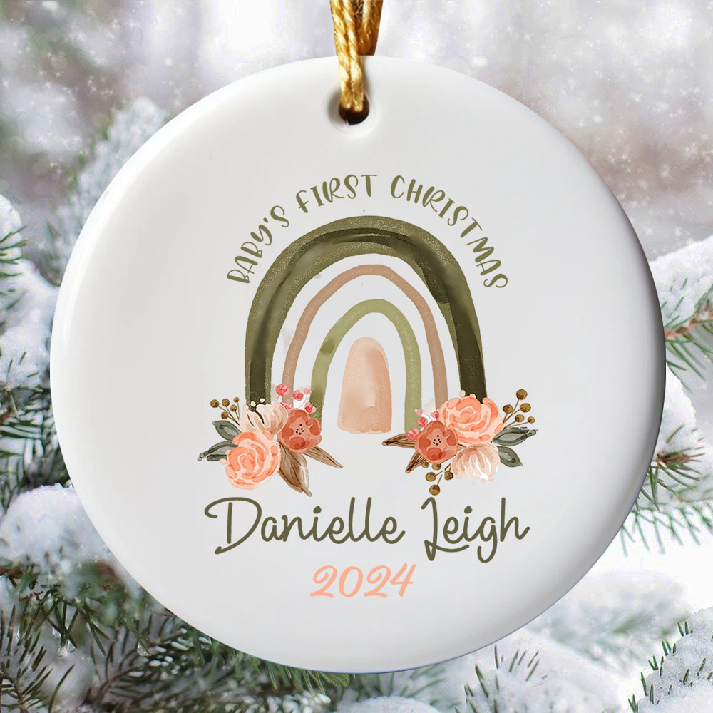 Rainbow Baby's 1st Christmas Ornament 2024 Rainbow Baby's 1st Christmas Ornament 2024
