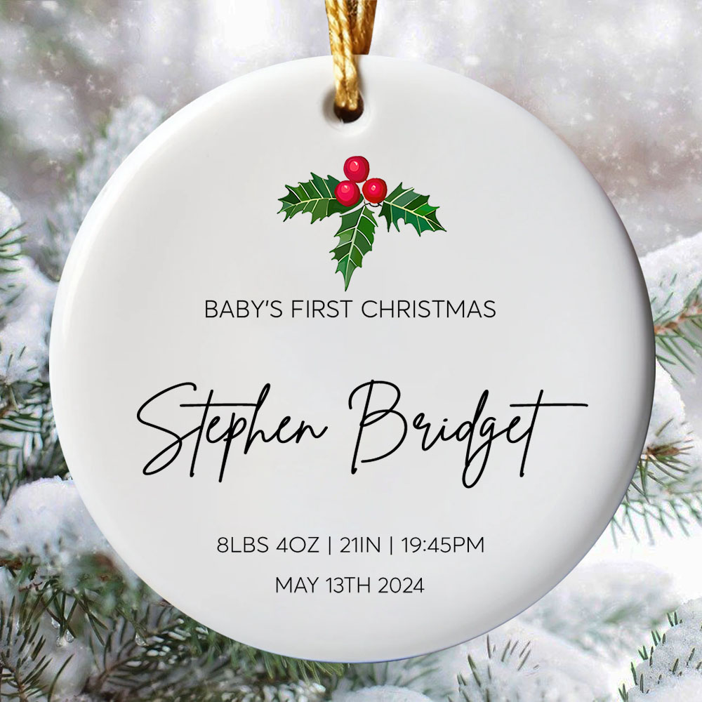 Personalized Baby's First Christmas Ornament 2024 Personalized Baby's First Christmas Ornament 2024