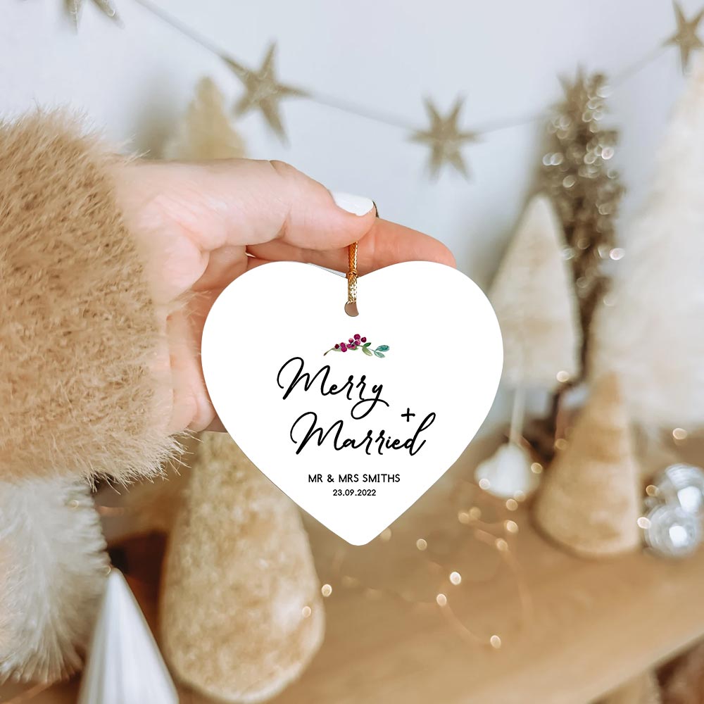 First Married Christmas Ornaments With Personalized Name First Married Christmas Ornaments With Personalized Name