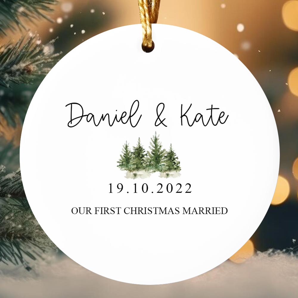 1st Married Christmas Ornament For Your Couple