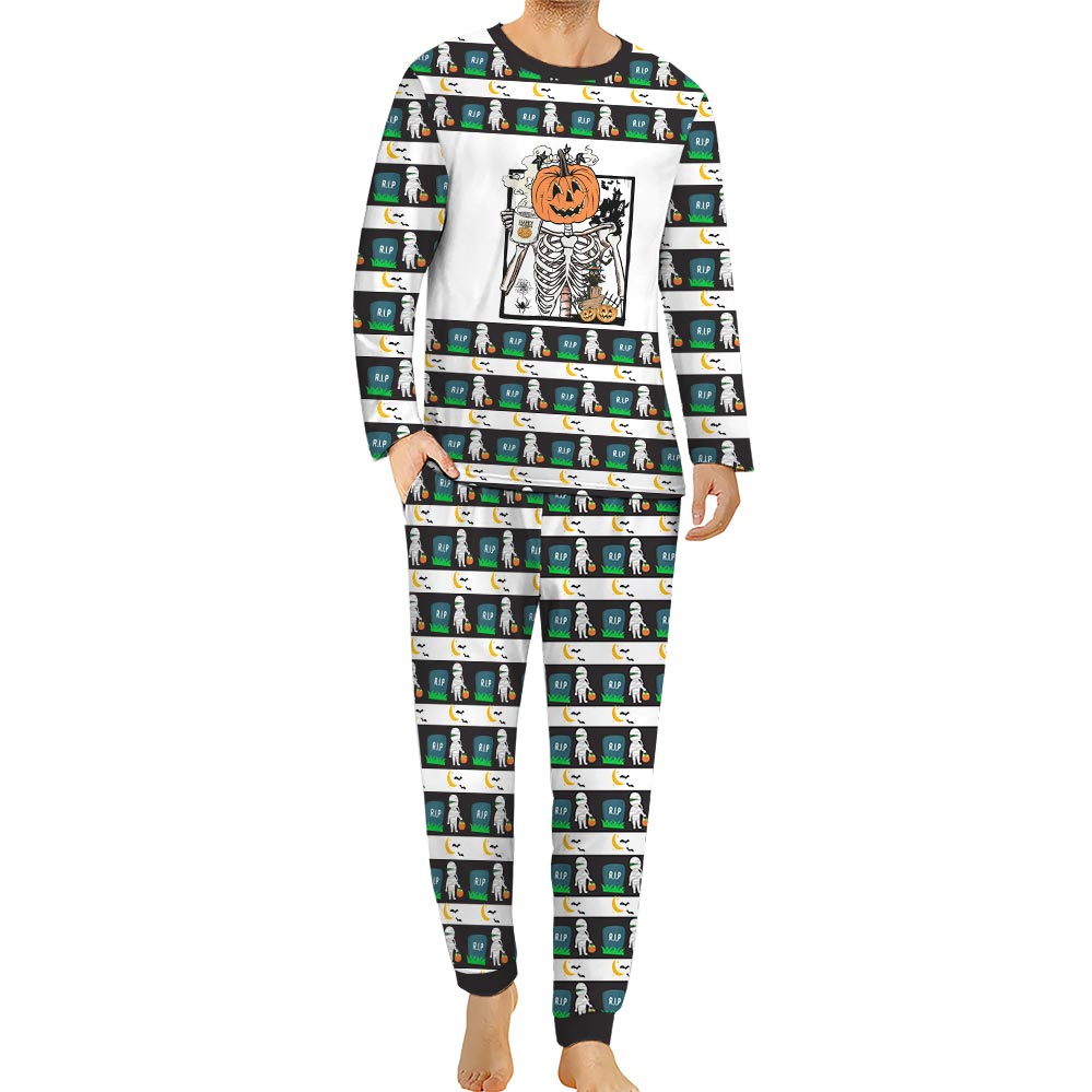 Funny Skeleton Dog And Human Matching Halloween Pajamas. Funny Skeleton Dog And Human Matching Halloween Pajamas.